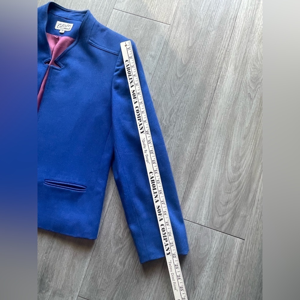 Vintage Celeste Sport Blue Open Blazer 100% Wool Women’s 8 - Picture 12 of 12